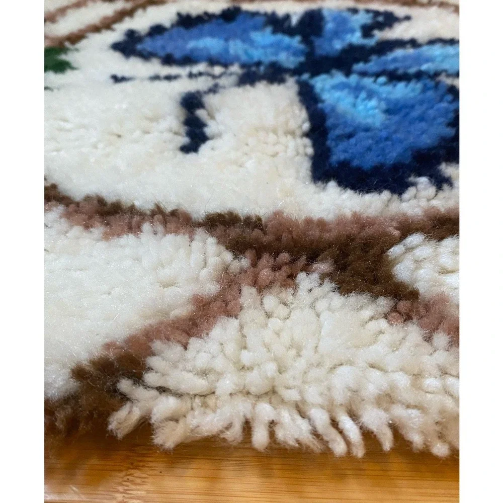 Vintage Handmade Butterfly Latch Hook rug/wall hanging Butterfly 70s‎